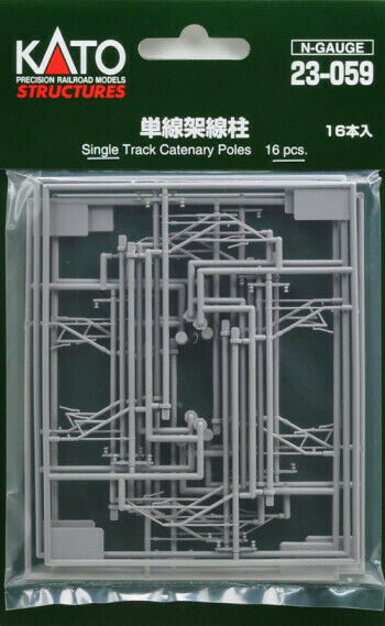 Kato 23-059 - 16 X Single Track Catenary Poles N Gauge Plastic Kit 2nd Post