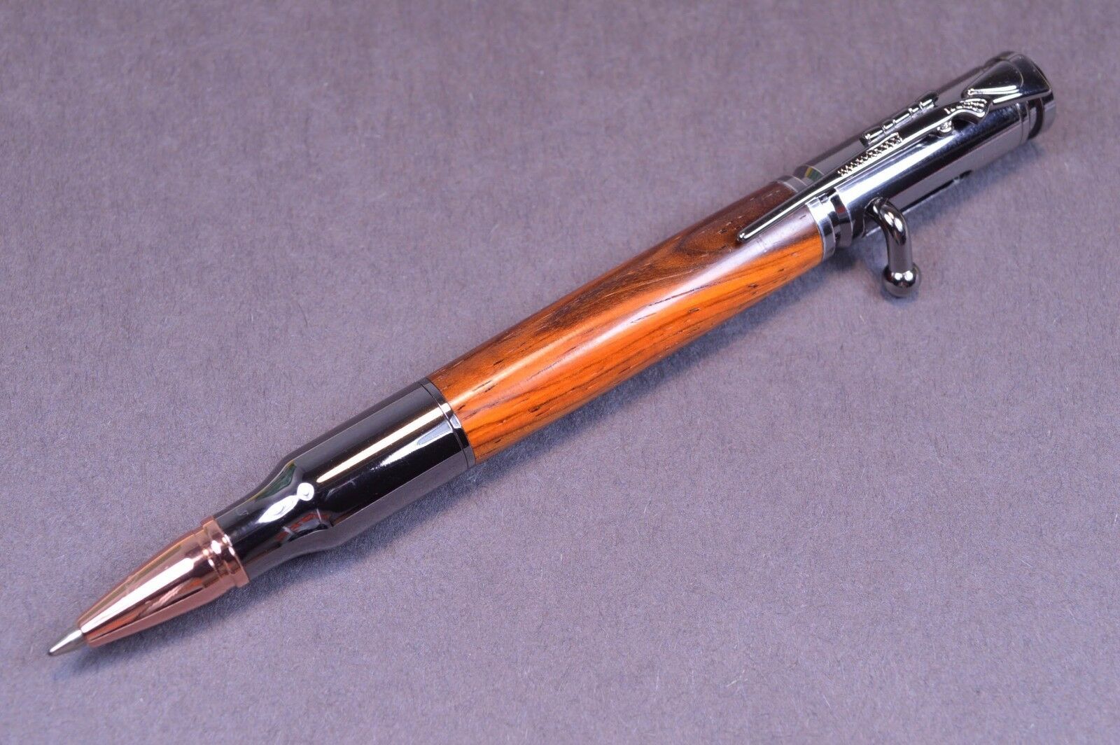 10 Pack Gun Metal 30 Caliber Bolt Action Bullet Pen Woodturning Kits, W/bushings