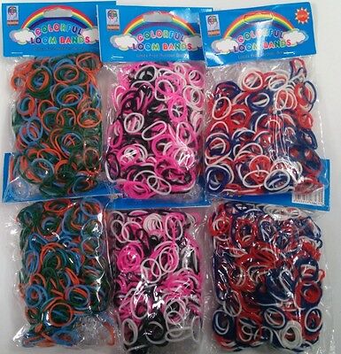 3600 New Red Blue White Pink Black Green Orange Color Loom Refill Rubber Bands