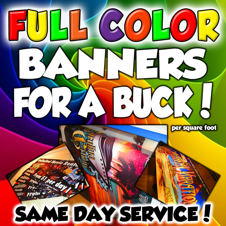 2' X 5' Full Color Custom Banner -  Same Day Shipping!