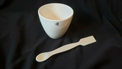 Vintage Coors Laboratory Thermo Porcelain Glazed Pottery Vessel With Spoon