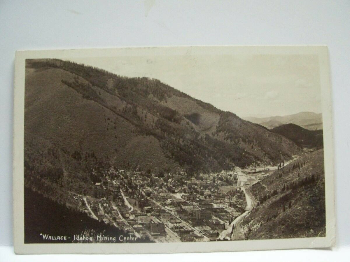 Rppc Wallace Idaho Mining Center Town Valley Photo Postcard 1940 Posted Mint