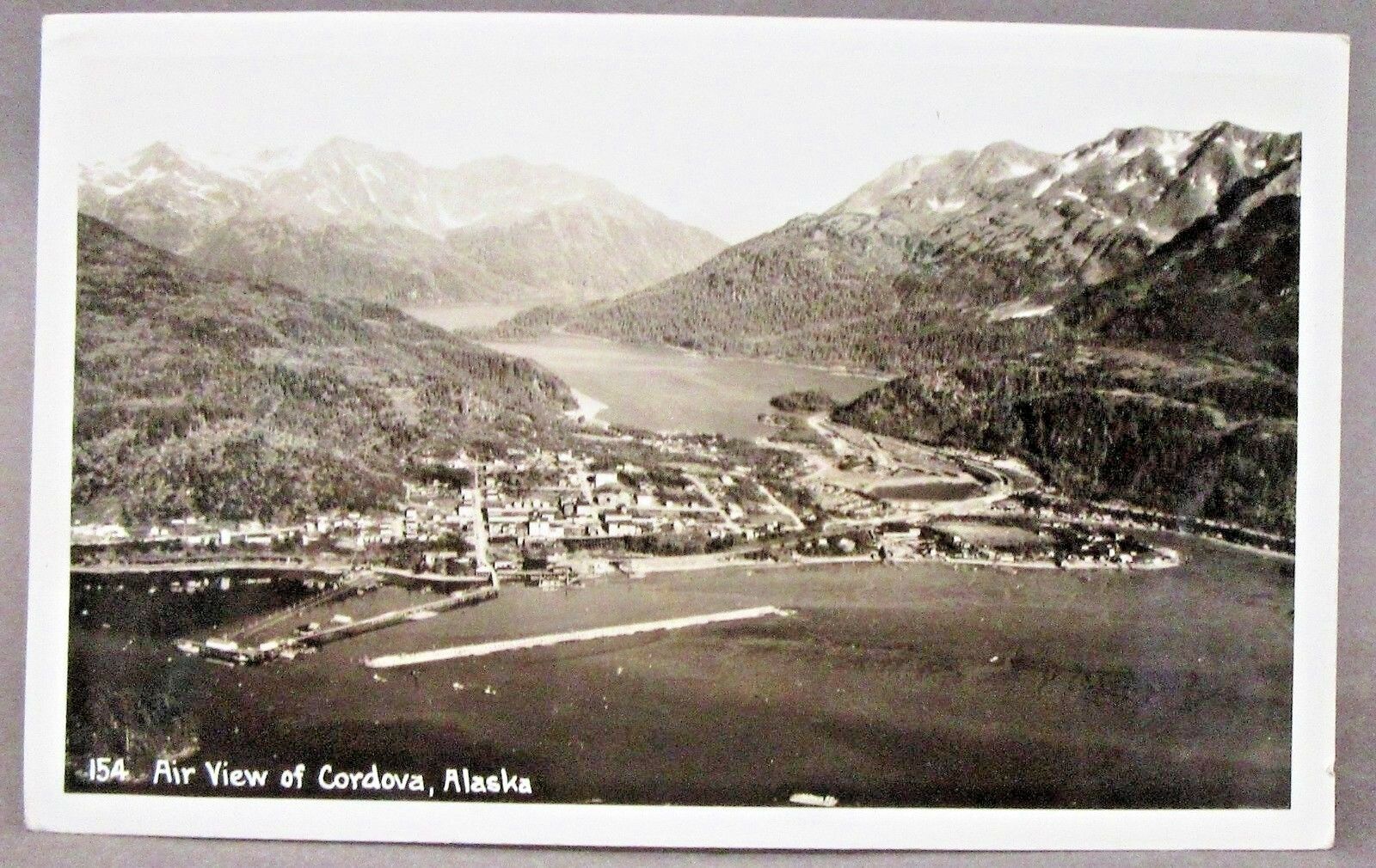 1930's Air View Of Cordova Alaska #154 Rppc Real Photo Postcard