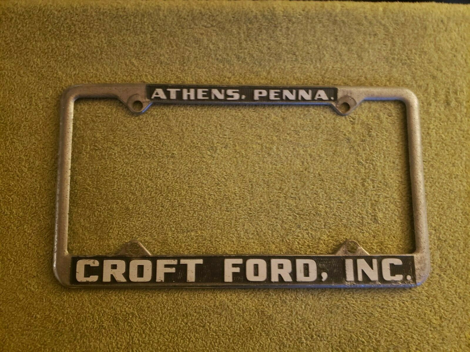 Vintage Croft Ford Inc Athens, Pa Dealer License Plate Frame