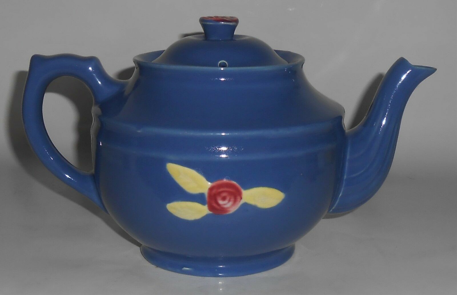 Coors Pottery Rosebud Blue Large Teapot Robert Schneider Collection