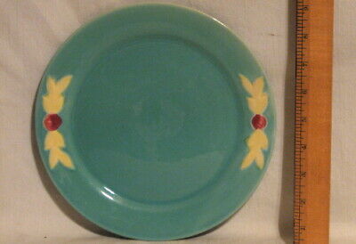 Rare 1930’s Vintage Coors Pottery Rosebud Luncheon Plate In Green