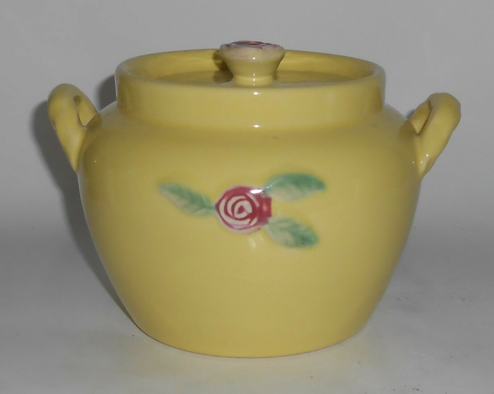 Coors Pottery Rosebud Early Yellow Utility Jar W/lid
