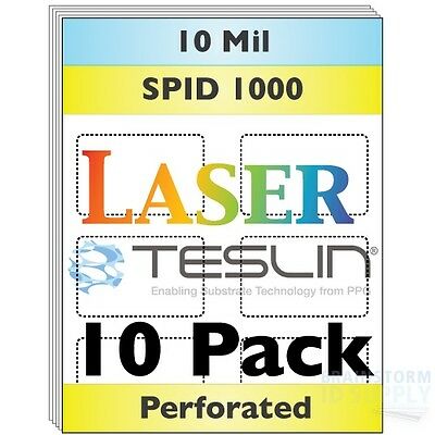 Laser Teslin Paper - 8up Perforated - For Making Pvc-like Id Cards - 10 Sheets