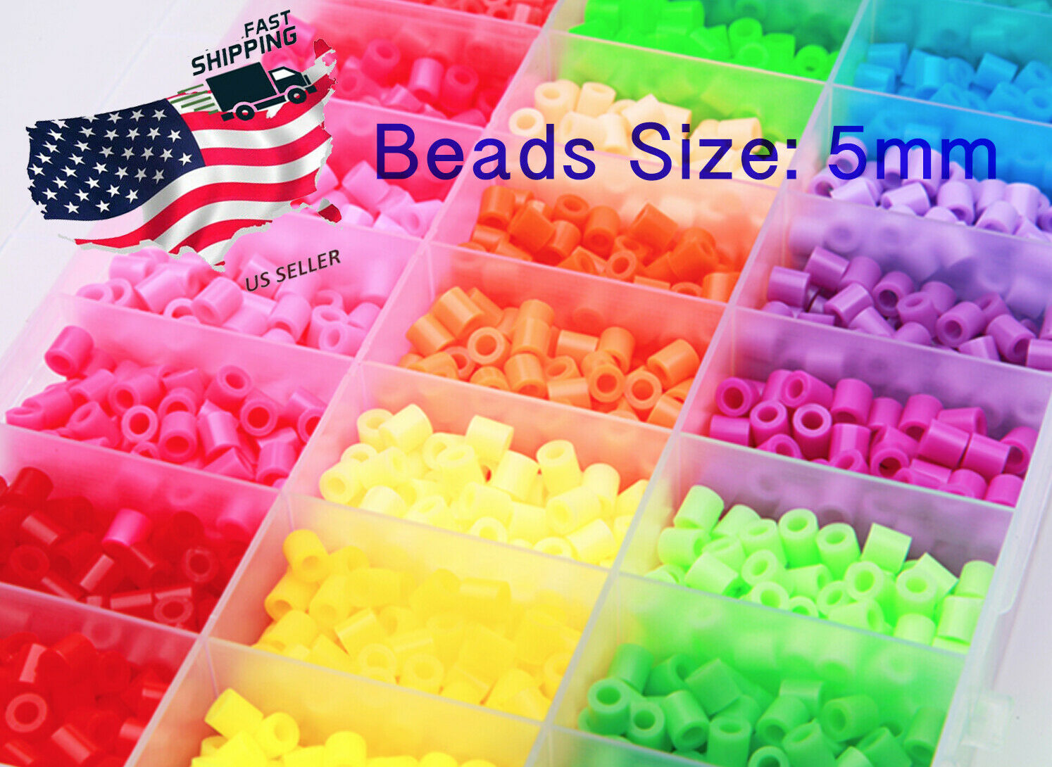 5mm 1000pcs Perler Beads For Kids Gift Great 60 Colors + High Quality Fuse Beads
