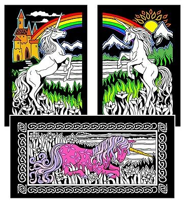 Unicorns 3-pack - Large 16x20 Inch Fuzzy Velvet Coloring Poster