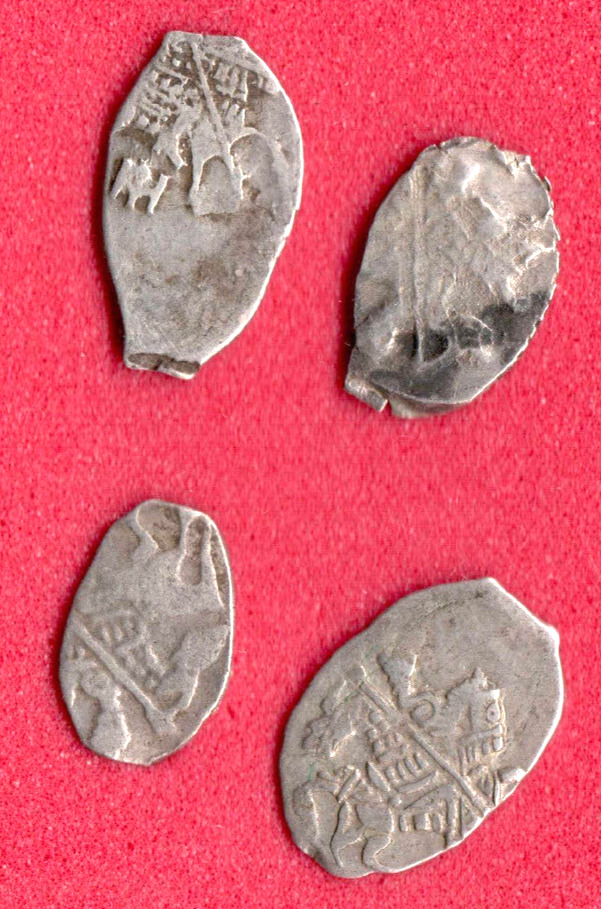 Russia Wire Silver Kopeck Ca 1658 Alexey Michailowich Romano Lot Of 4 Coins 5757