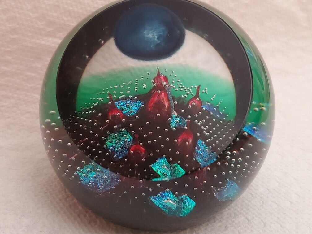 Caithness Blue Moon Paperweight - #’d 76/650 Signed Colin Terris