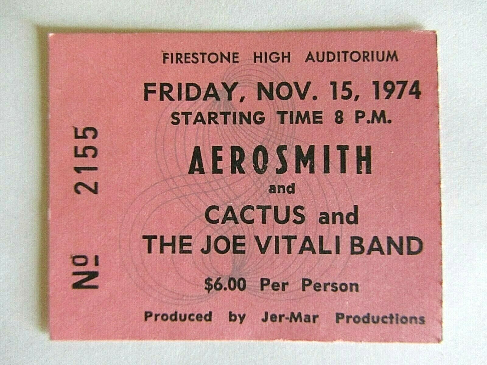 Rare Aerosmith, Cactus & Joe Vitale Band Concert Ticket Stub Akron,ohio 1974